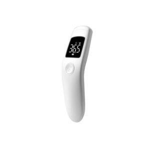 small white thermometer with screen