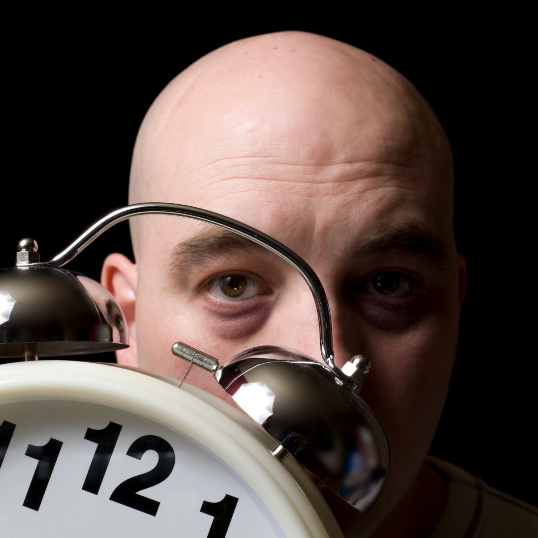 image of a man not sleeping