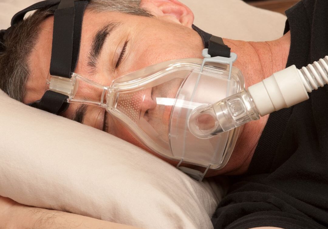 man wearing CPAP mask