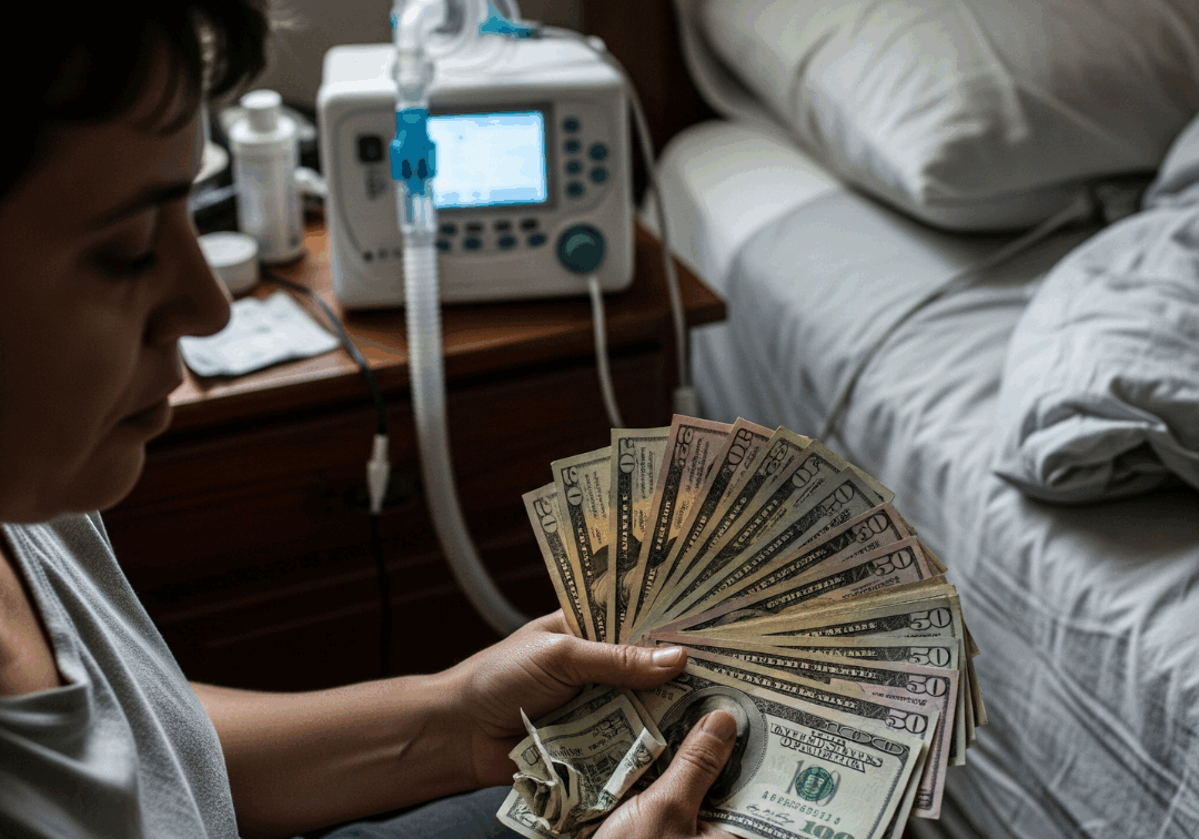 Person holding money from BiPAP